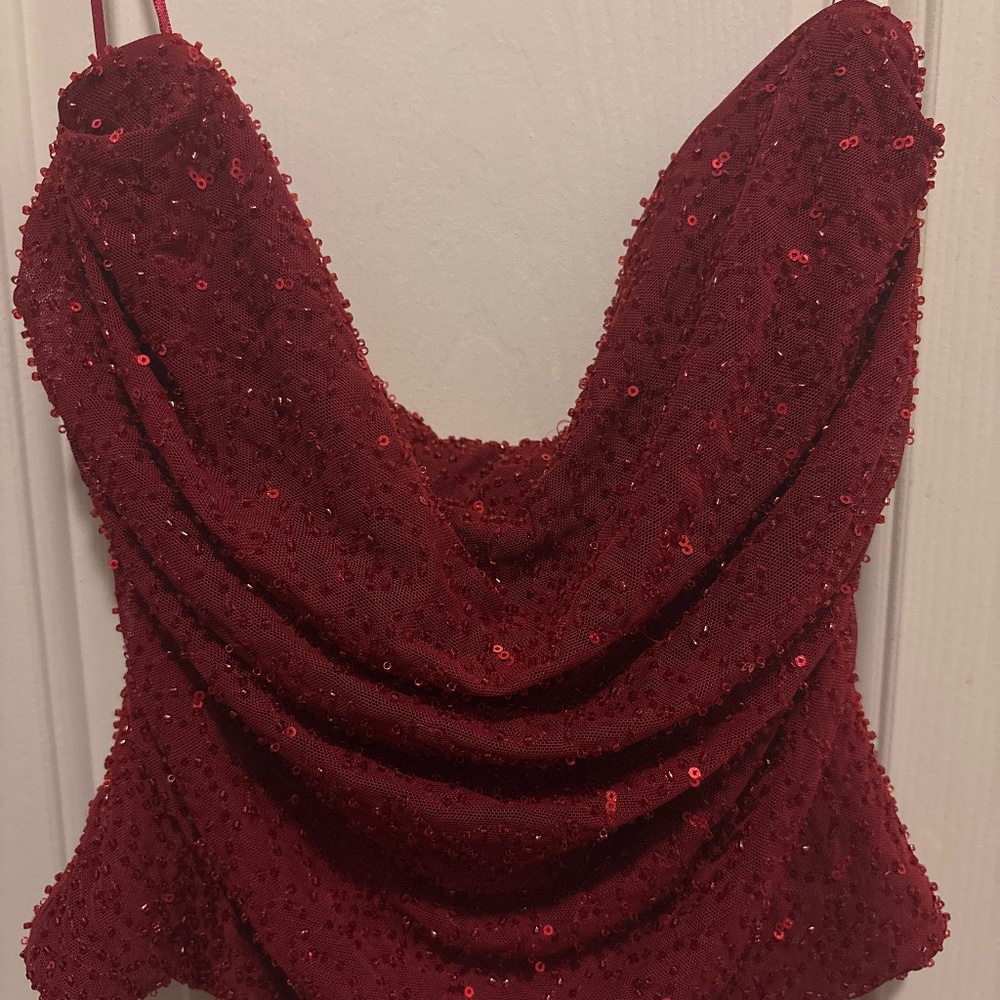 Windsor burgundy fashion tube top with sequins